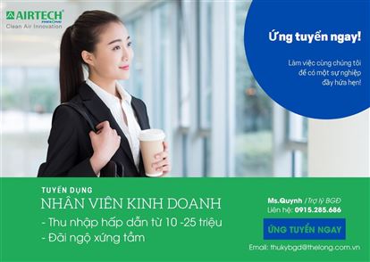 Airtech Thế Long tuyển dụng nhân viên kinh doanh tháng 4