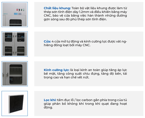 Cấu tạo tủ đựng hóa chất